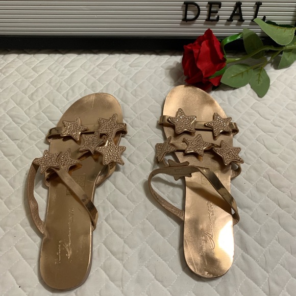 Brand New NWT Vintage Havana Bora Stars Slide Sandals In Rose Gold - Picture 5 of 6